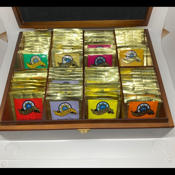 TEA CHEST VTG CHERRY WOOD DOVETAILED TEA CHEST - Picture 8 of 14